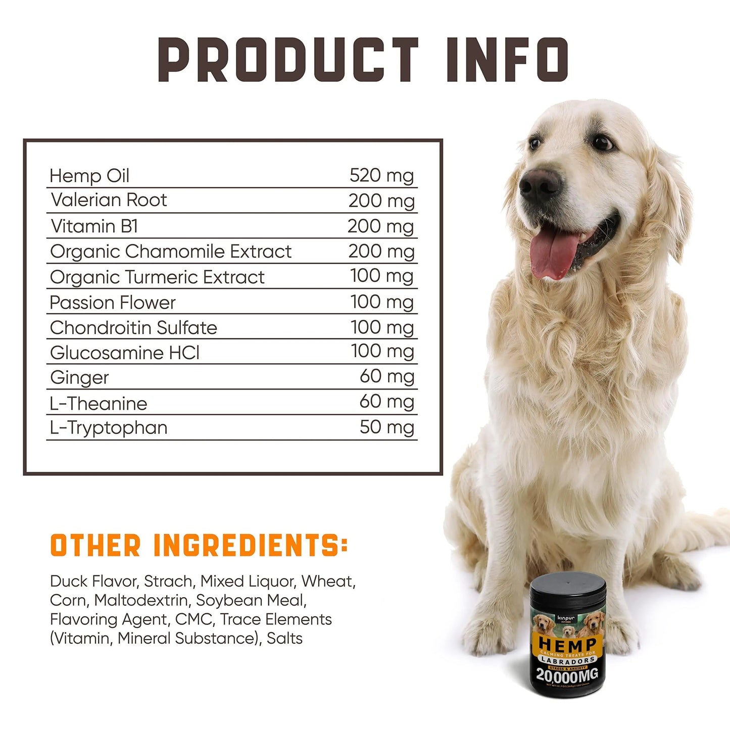 Calming Chews for Labrador Dogs with Valerian Root and Hemp Oil Aid during Car