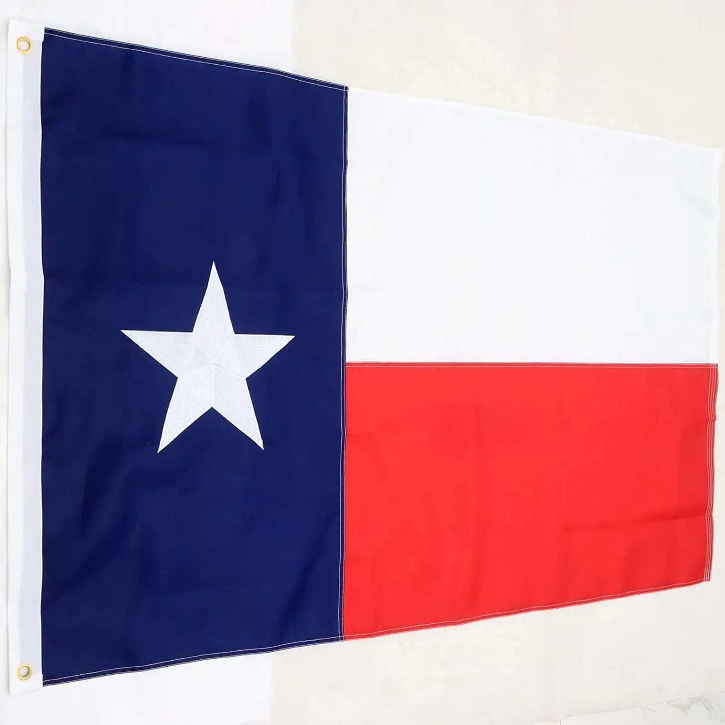 Texas Flag 2x3 ft 3x5 ft 4x6 5x8 ft Heavy Duty Outdoor - Embroidered Stars- Long Lasting Color Retention - Brass Grommets and 4 Stitch Hemming