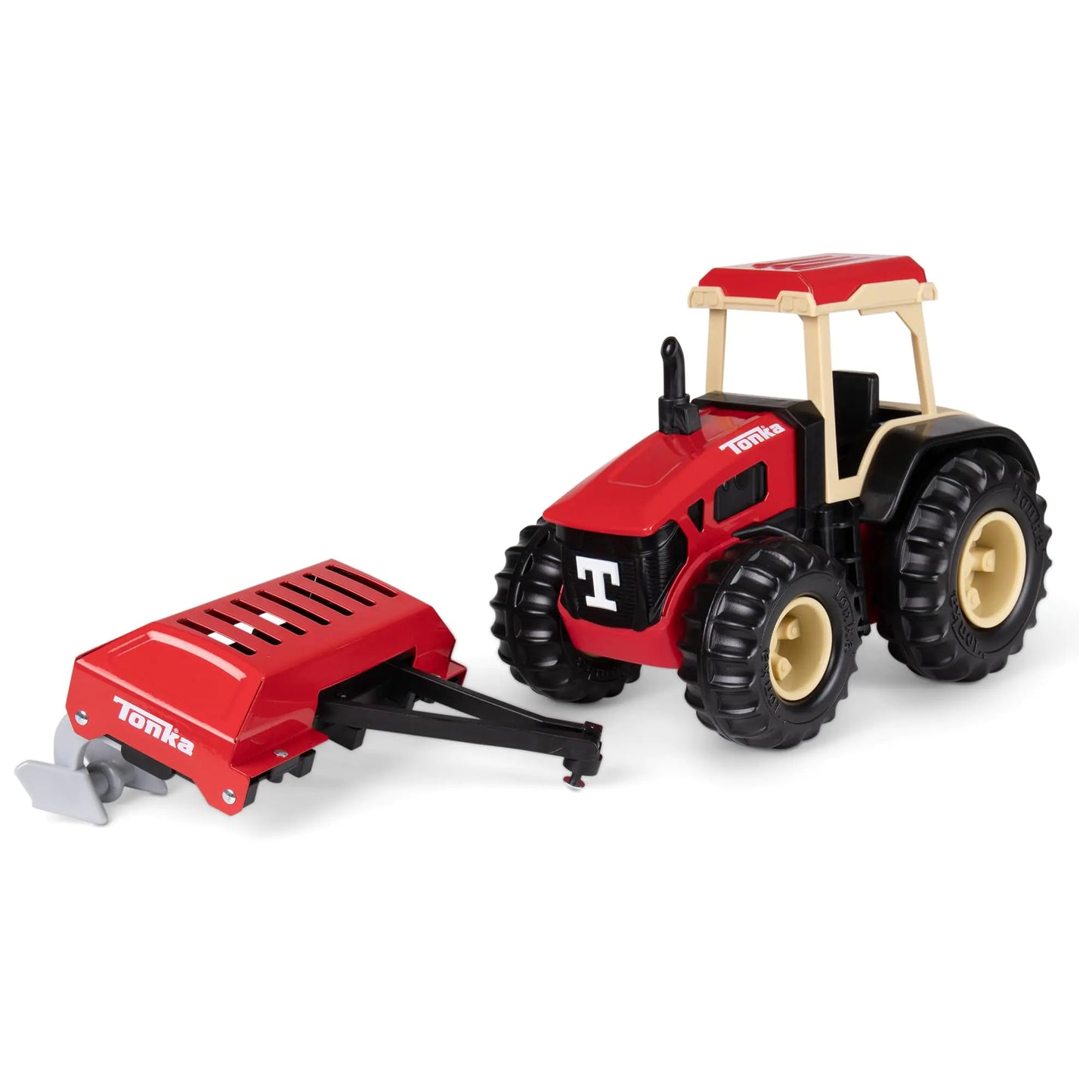 Tonka Steel Classics Farm Tractor & Plow– Made with Steel & Sturdy Plastic Red Toy Truck Boys and Girls Toddlers Ages 3+ Farm Truck Toddlers Birthday Gift Christmas Holiday